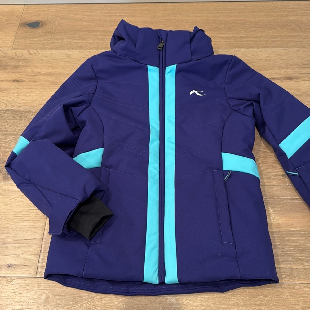 Kjus Girls Marscha Snow Ski Jacket Size 140 (US 8-10) Blue/Purple with Turquoise